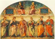 PERUGINO, Pietro Prudence and Justice with Six Antique Wisemen oil painting